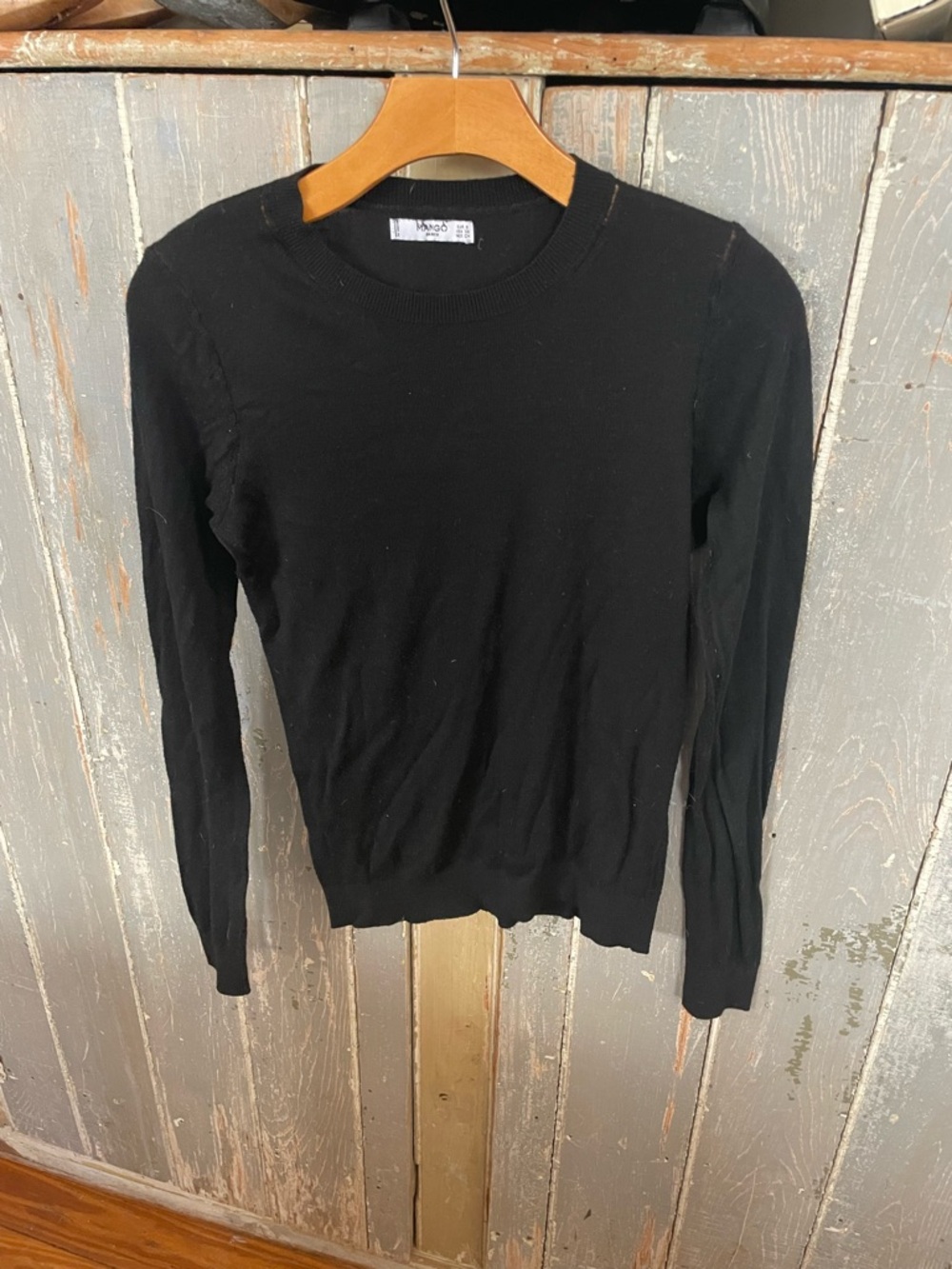 Mango Black Crewneck Sweater